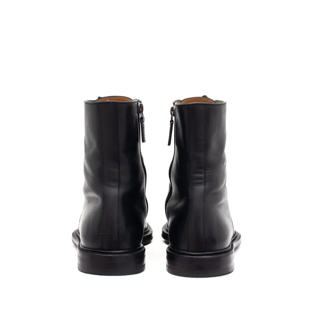 GUCCI Tom Ford Era Men's Leather Side-zip Combat Boot Black EU43.5/US10.5